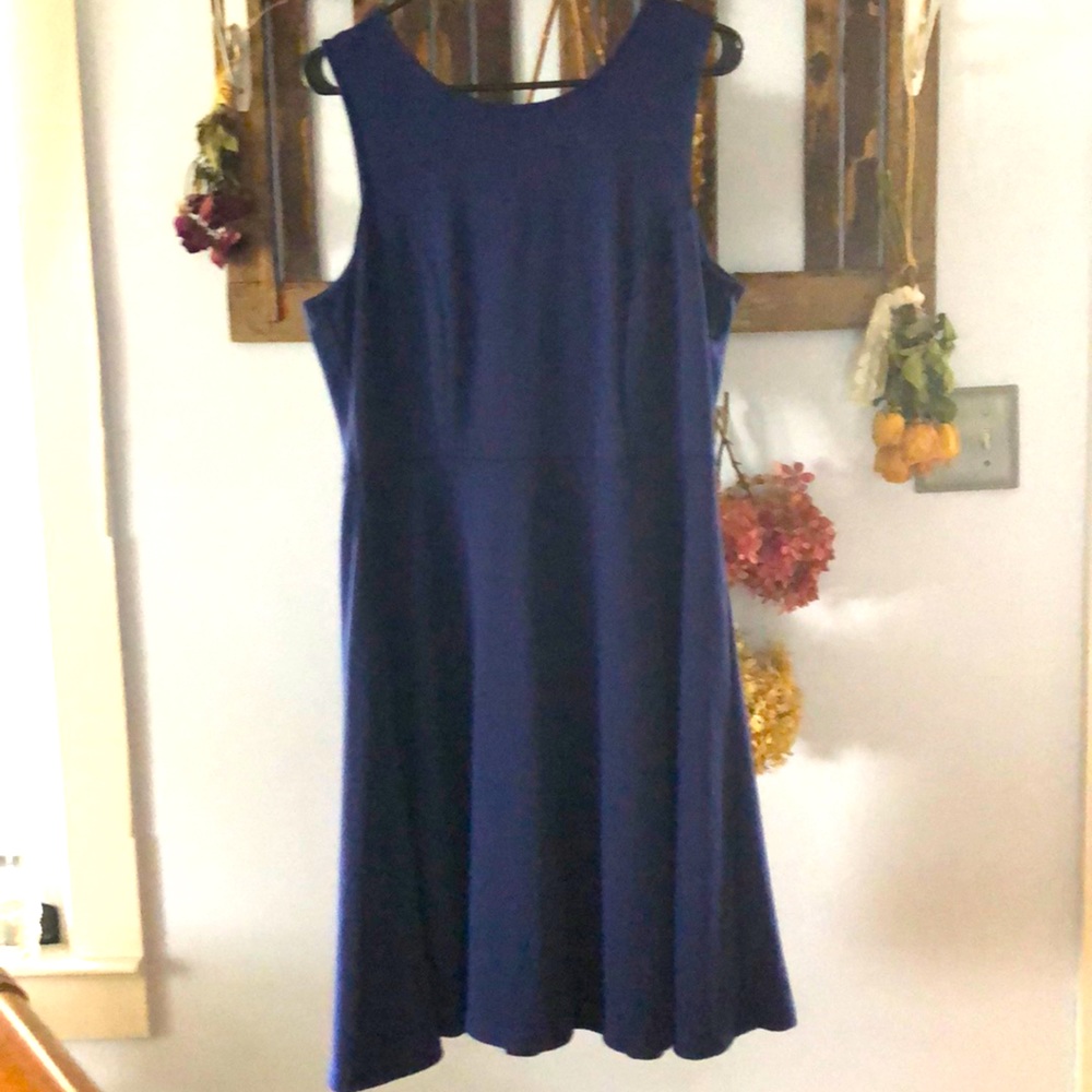 Eloquii Skater Dress True Blue Cutout Back
